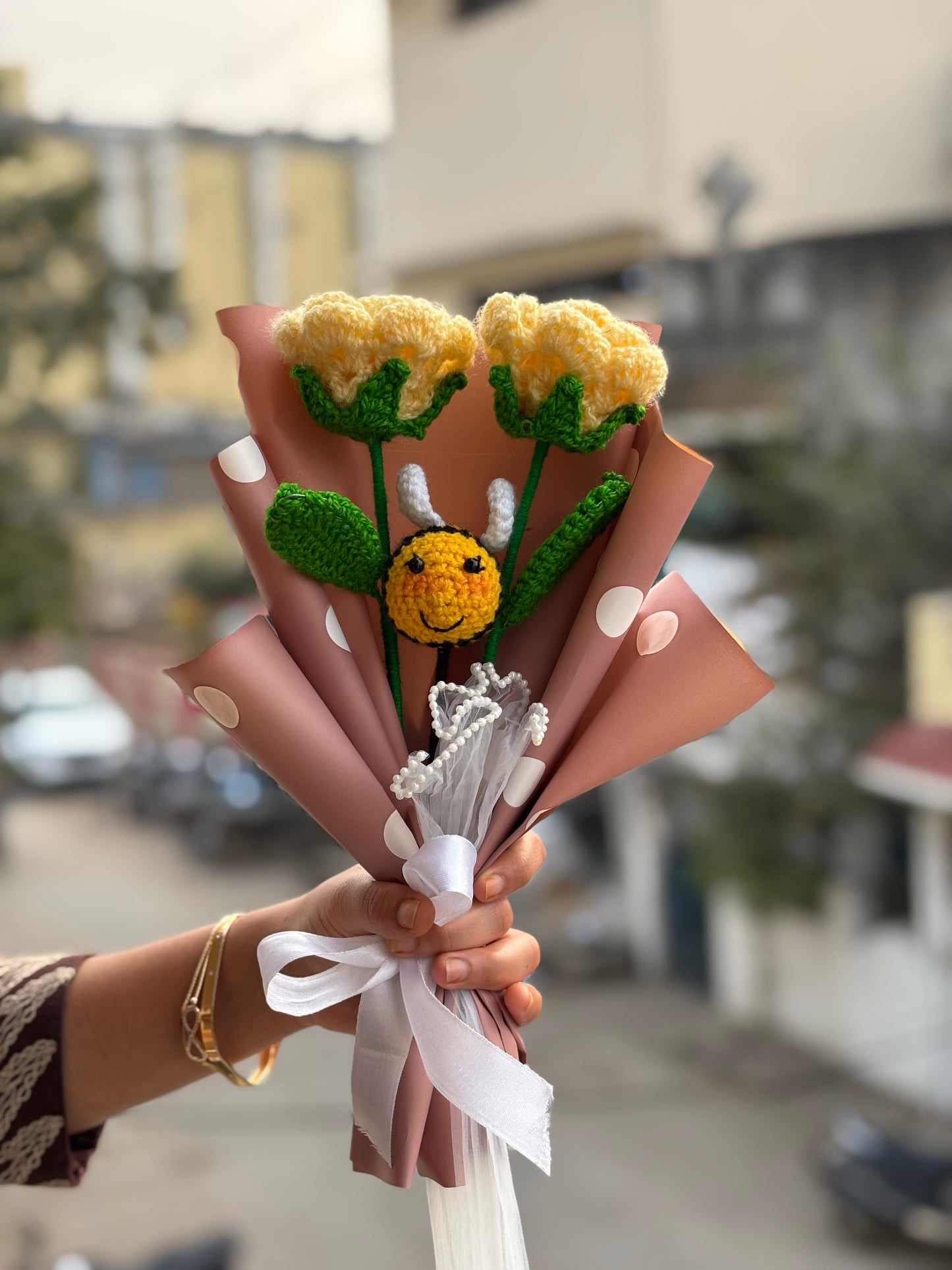 Roses and honeybee- valentine special