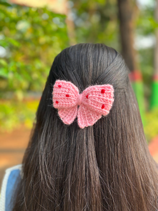 Pink bow Hair clip