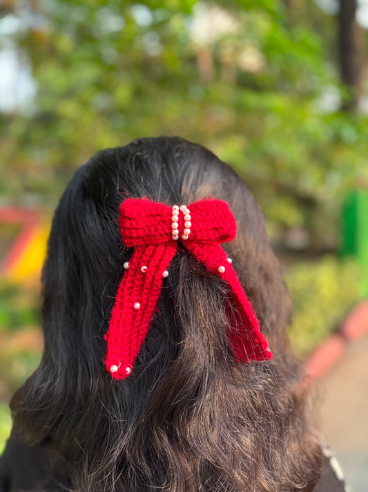 Red Bow Hair clip