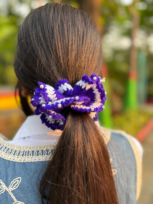 Scrunchy Purple and White