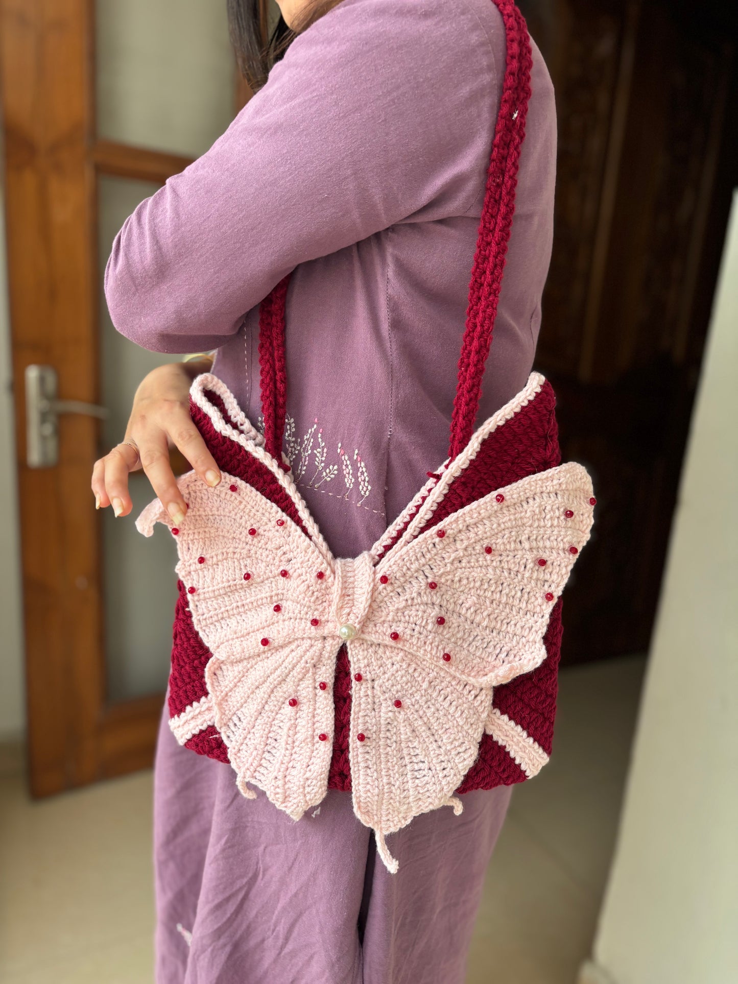 Butterfly Bag- Maroon
