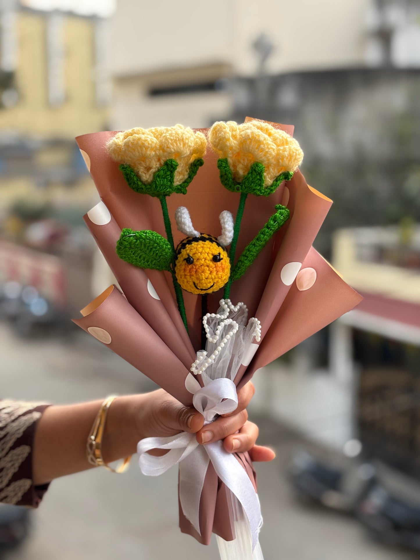 Roses and honeybee- valentine special