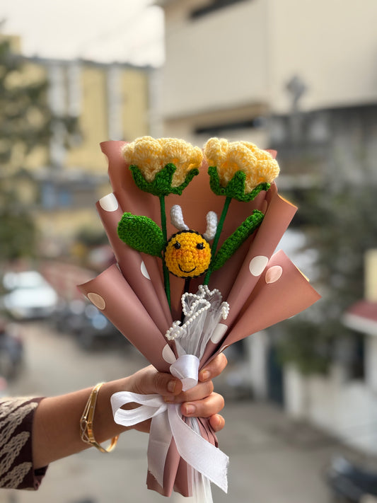 Roses and honeybee- valentine special