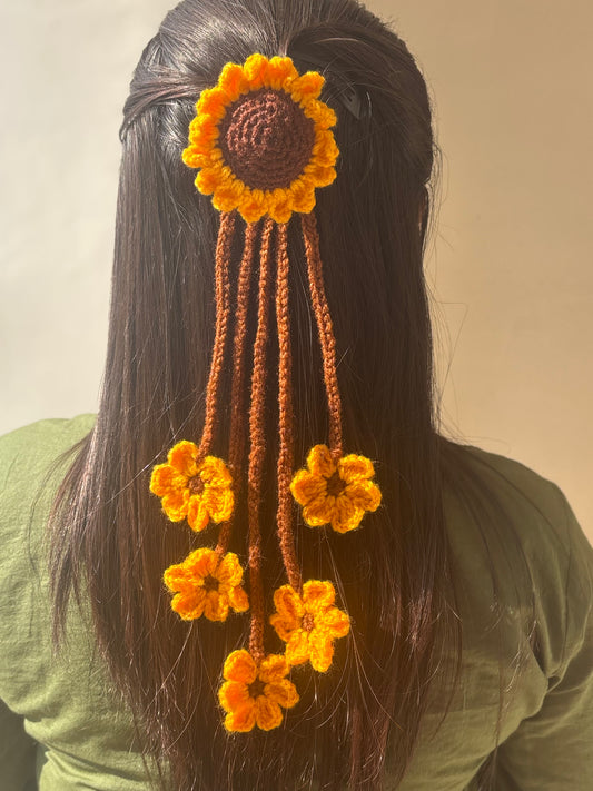 Fringe Sunflower Hair Clip