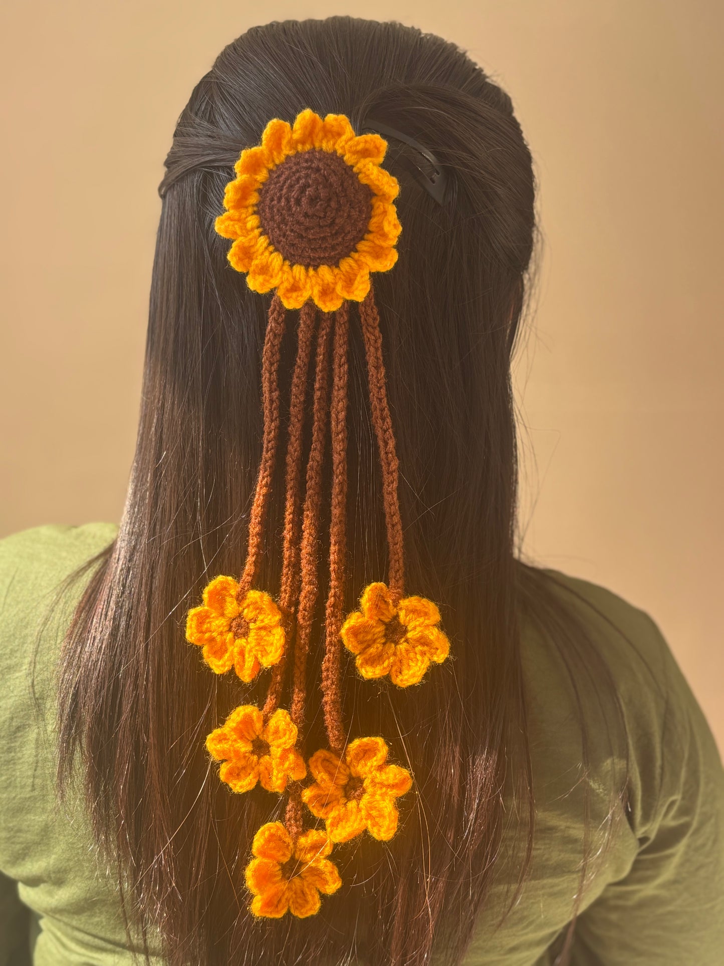 Fringe Sunflower Hair Clip