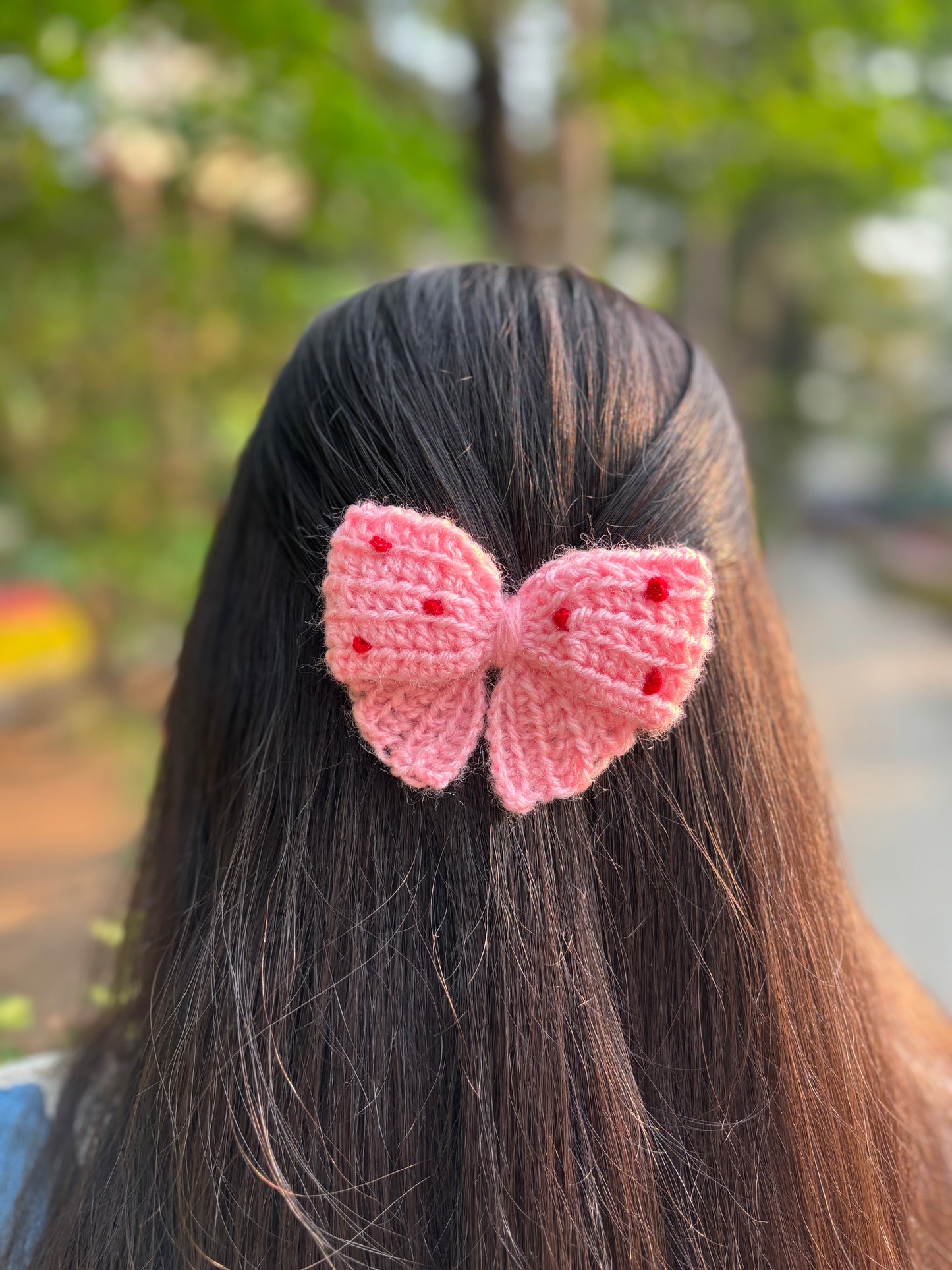 Pink bow Hair clip
