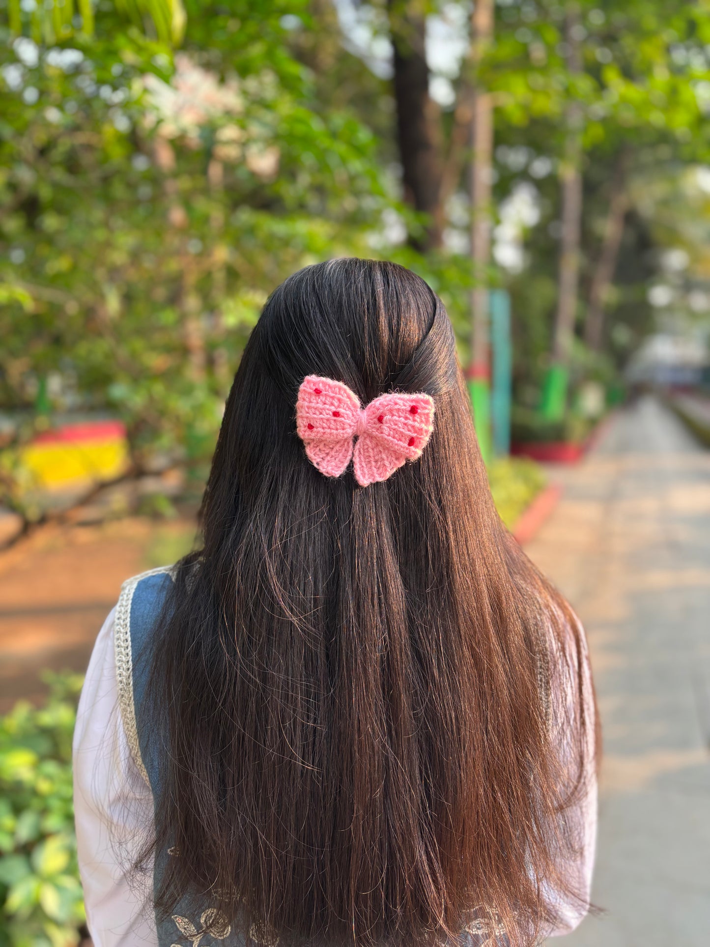 Pink bow Hair clip