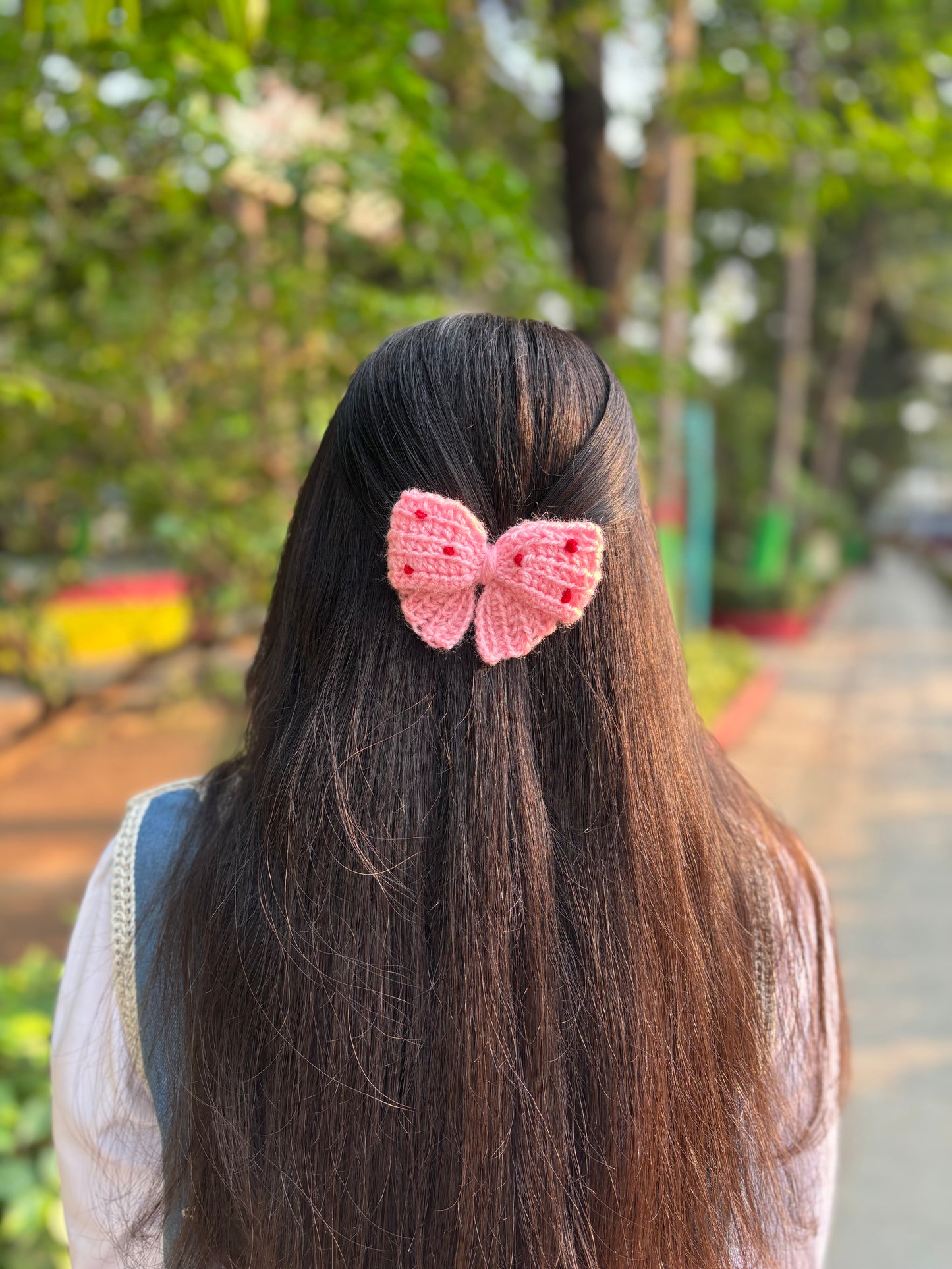 Pink bow Hair clip