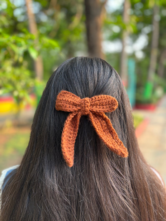 Brown Bow Hair clip