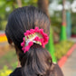 Gajra Scrunchy white and pink