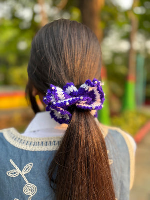 Scrunchy Purple and White