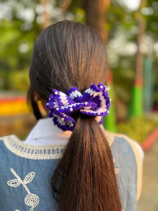 Scrunchy Purple and White