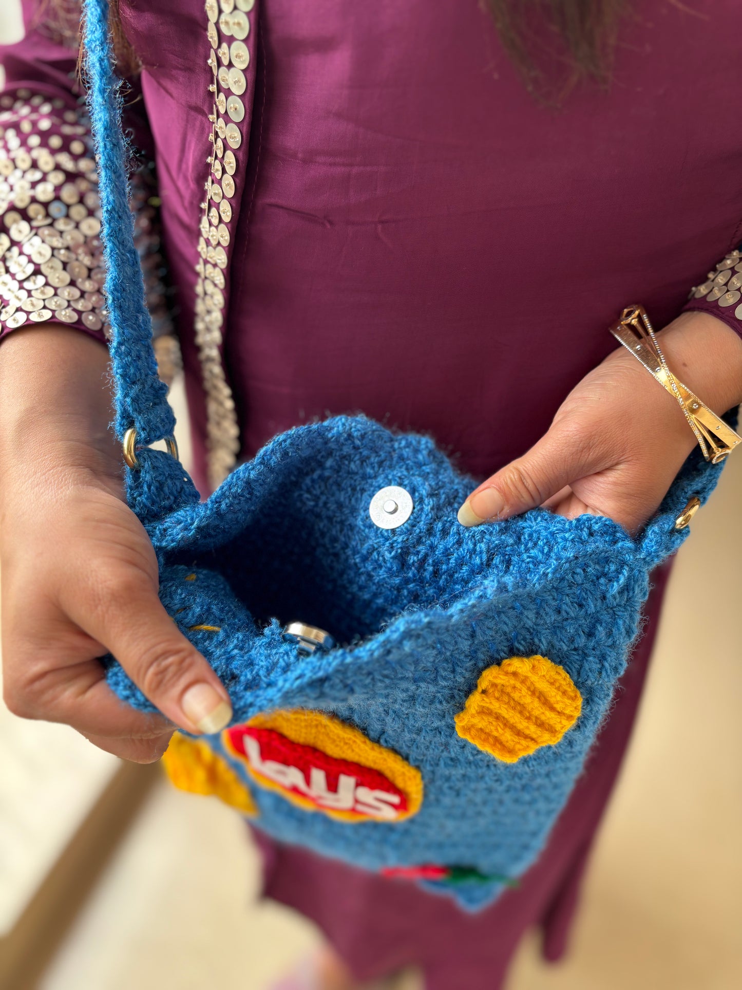 Lay's inspired sling Bag