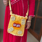 Lays inspired sling bag- Yellow