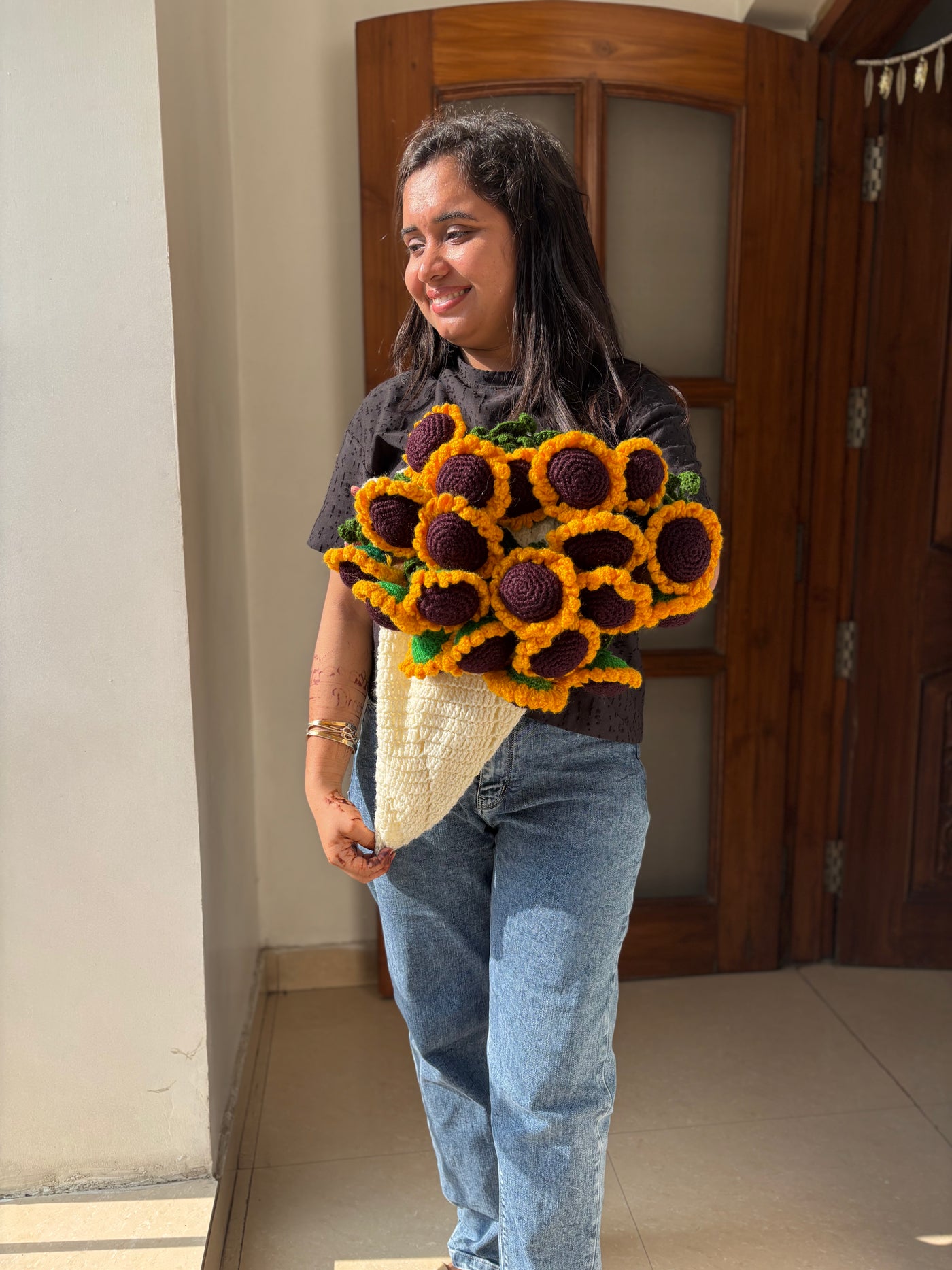 Sunflower  bouquet Blanket
